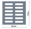 Schlitze parallel, parallel zur Breite gesetzt Schlitze parallel, parallel zur Breite gesetzt