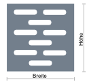 Schlitze versetzt, parallel zur Breite gesetzt Schlitze versetzt, parallel zur Breite gesetzt
