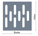 Schlitze versetzt, parallel zur Höhe gesetzt Schlitze versetzt, parallel zur Höhe gesetzt