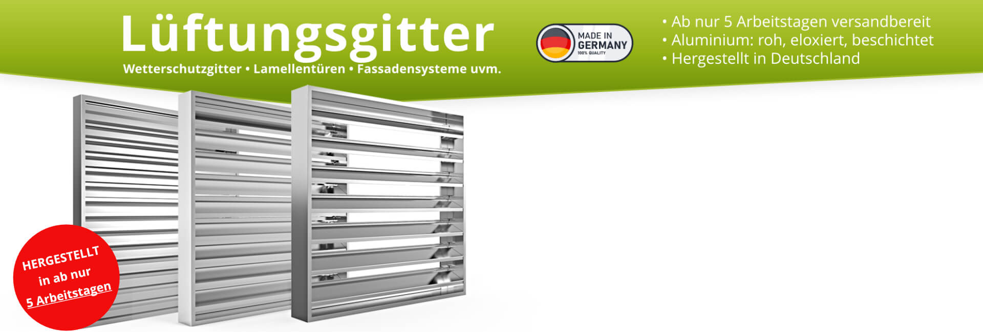 Lüftungsgitter und Wetterschutzgitter nach Maß Lüftungsgitter und Wetterschutzgitter nach Maß