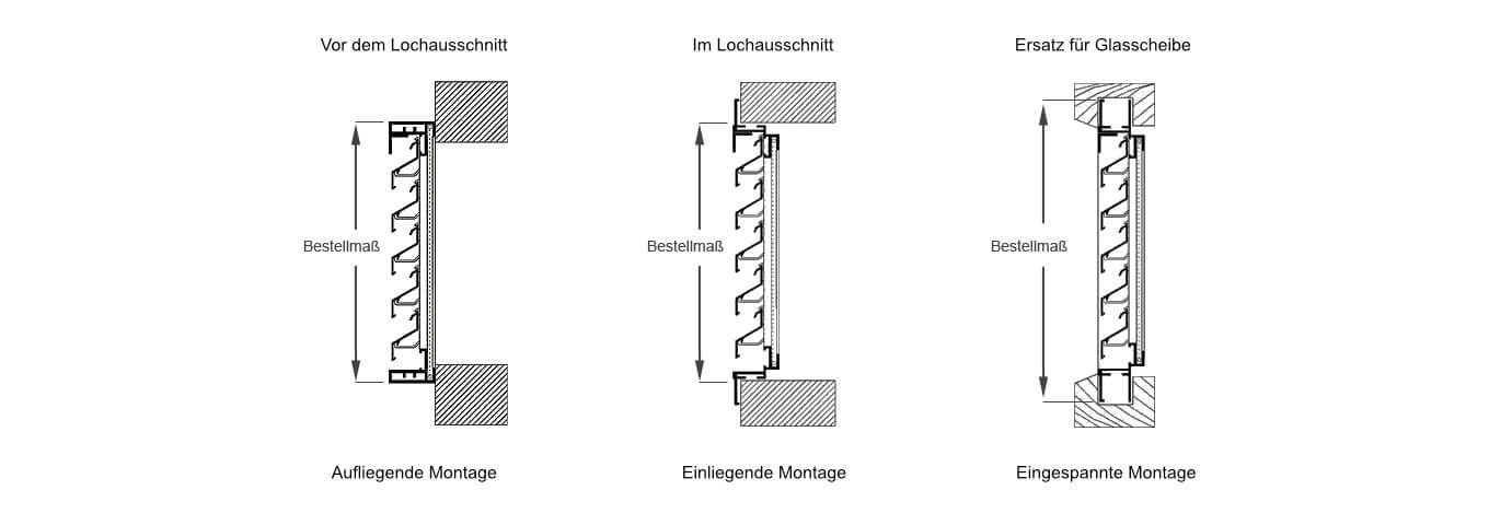 Einbausituationen Lüftungsgitter Einbausituationen Lüftungsgitter